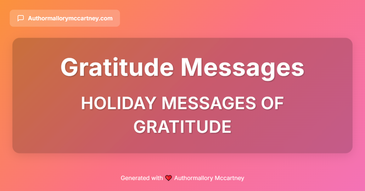 holiday messages of gratitude