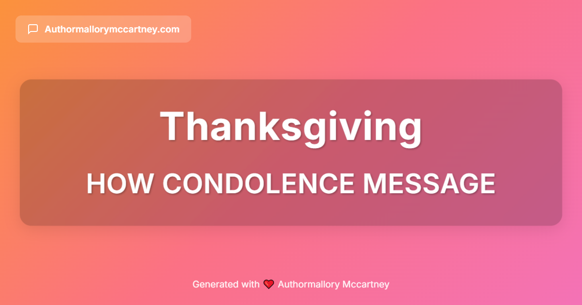 how condolence message