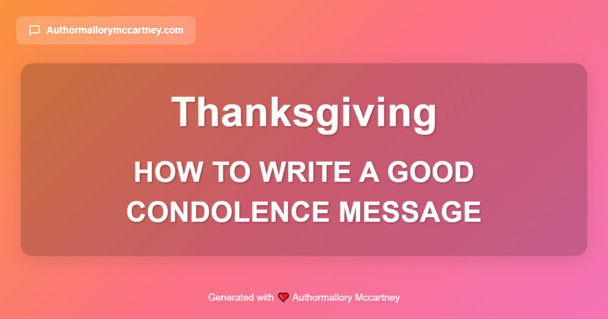 how to write a good condolence message