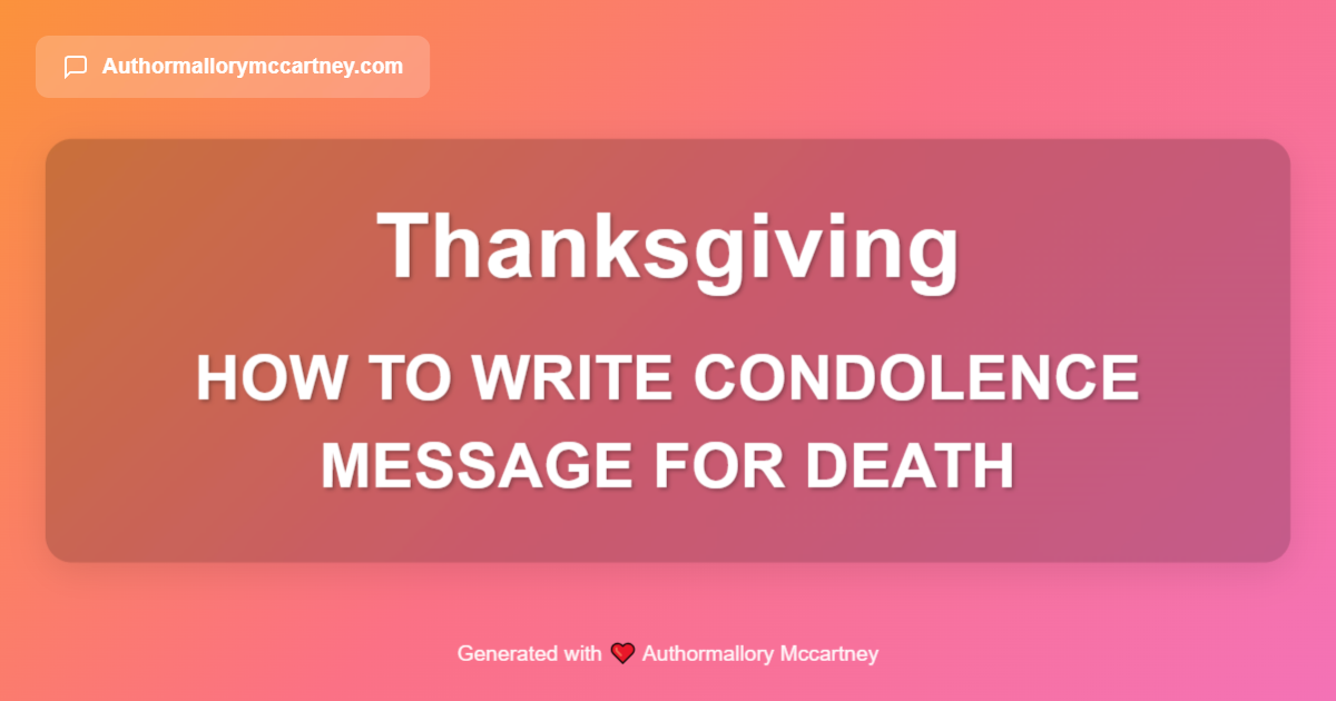 how to write condolence message for death