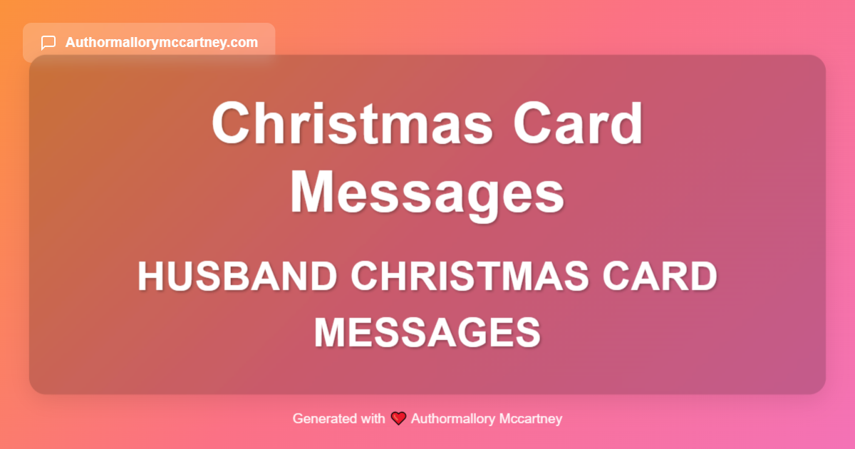 husband christmas card messages