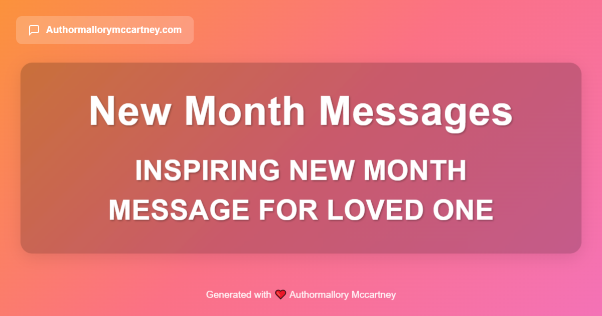 inspiring new month message for loved one