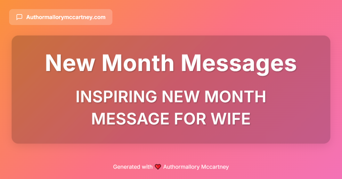 inspiring new month message for wife