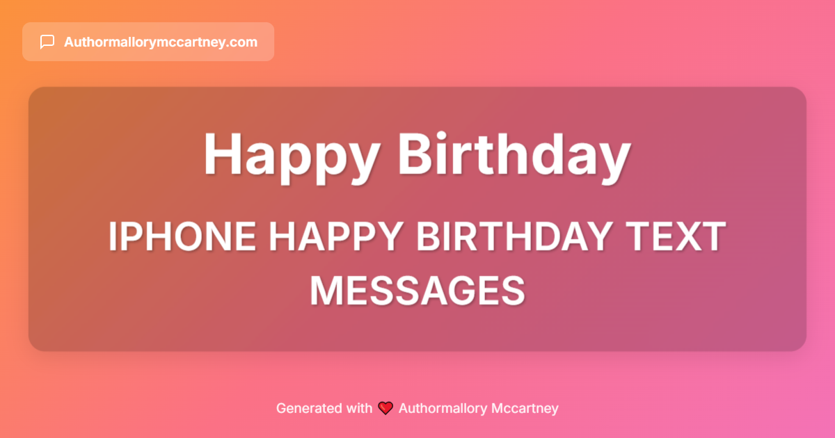 iphone happy birthday text messages