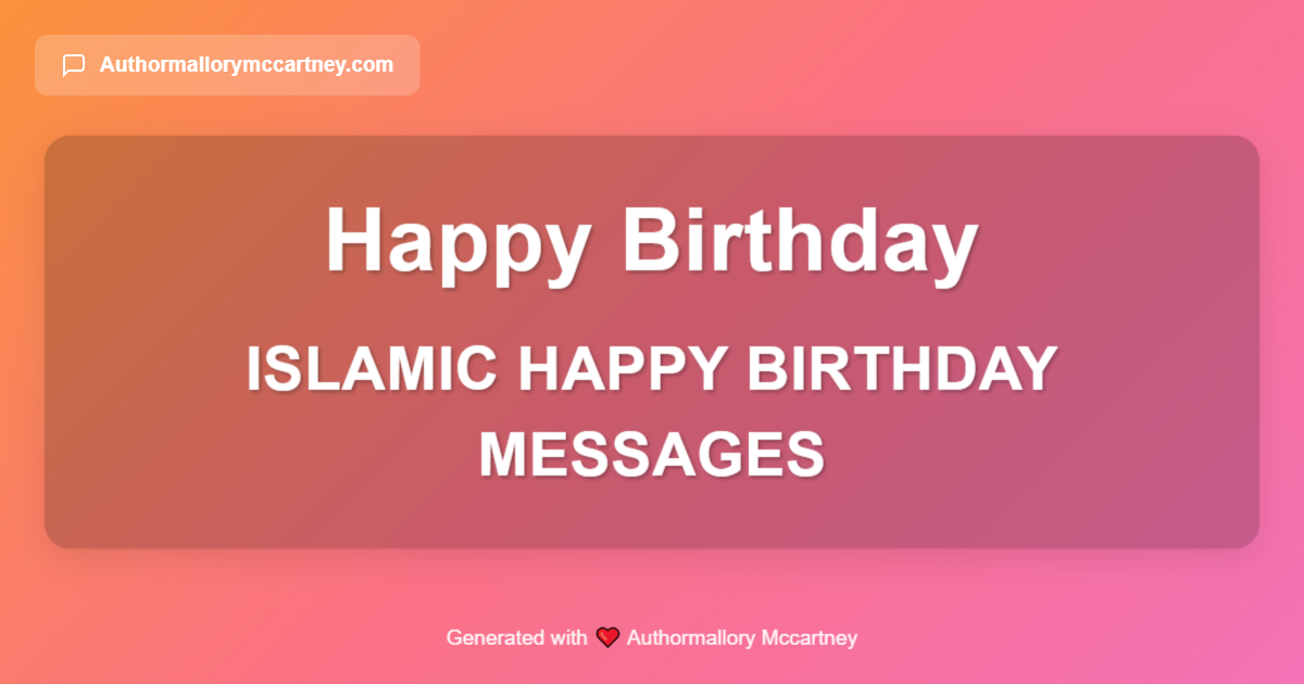 islamic happy birthday messages