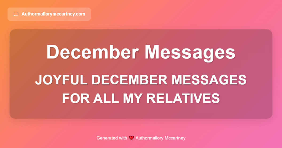 joyful december messages for all my relatives