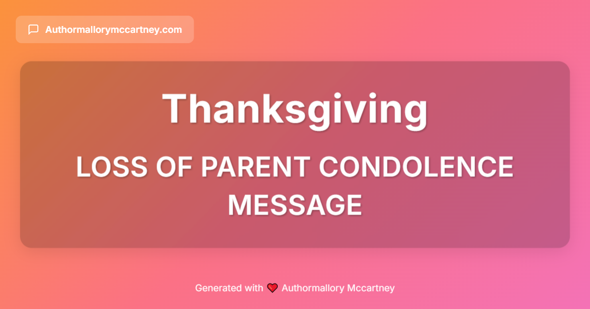 loss of parent condolence message