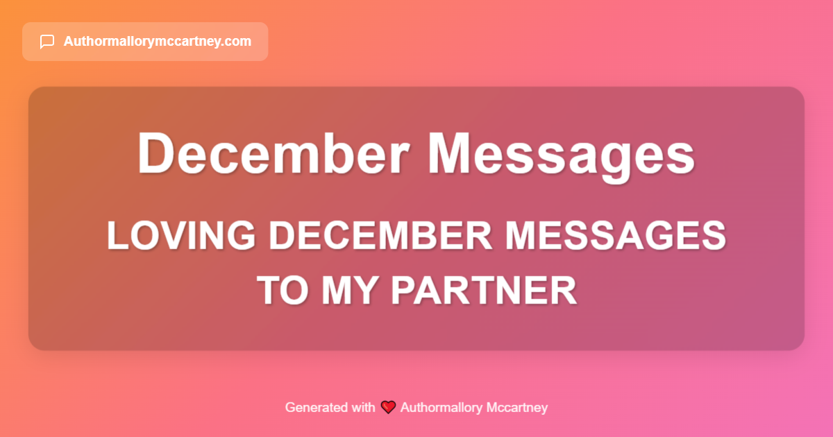 loving december messages to my partner