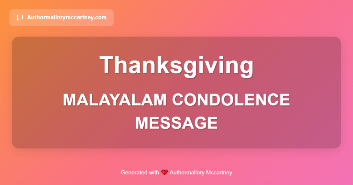 malayalam condolence message