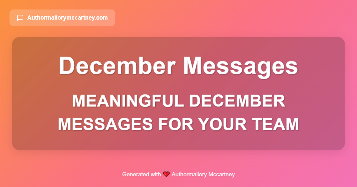 meaningful december messages for your team