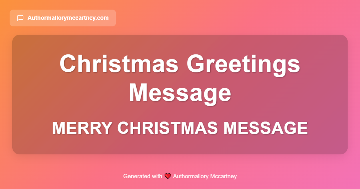 merry christmas message