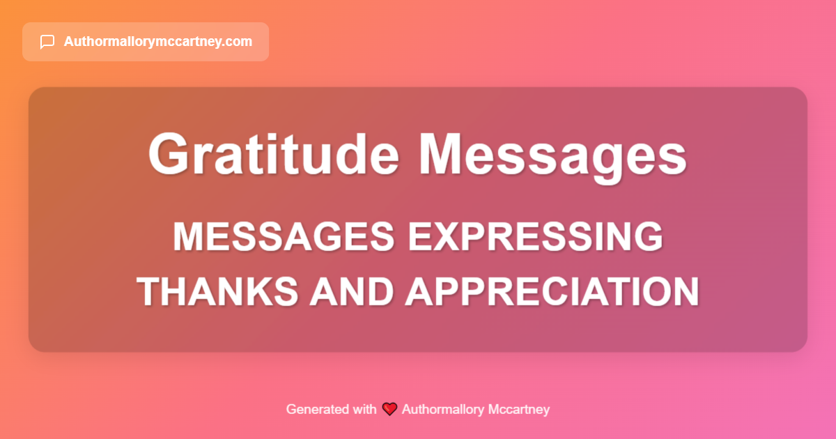 messages expressing thanks and appreciation