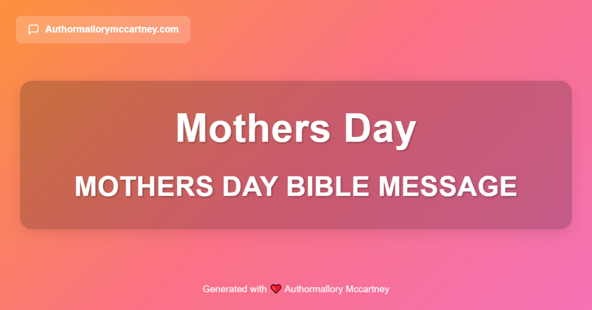 mothers day bible message