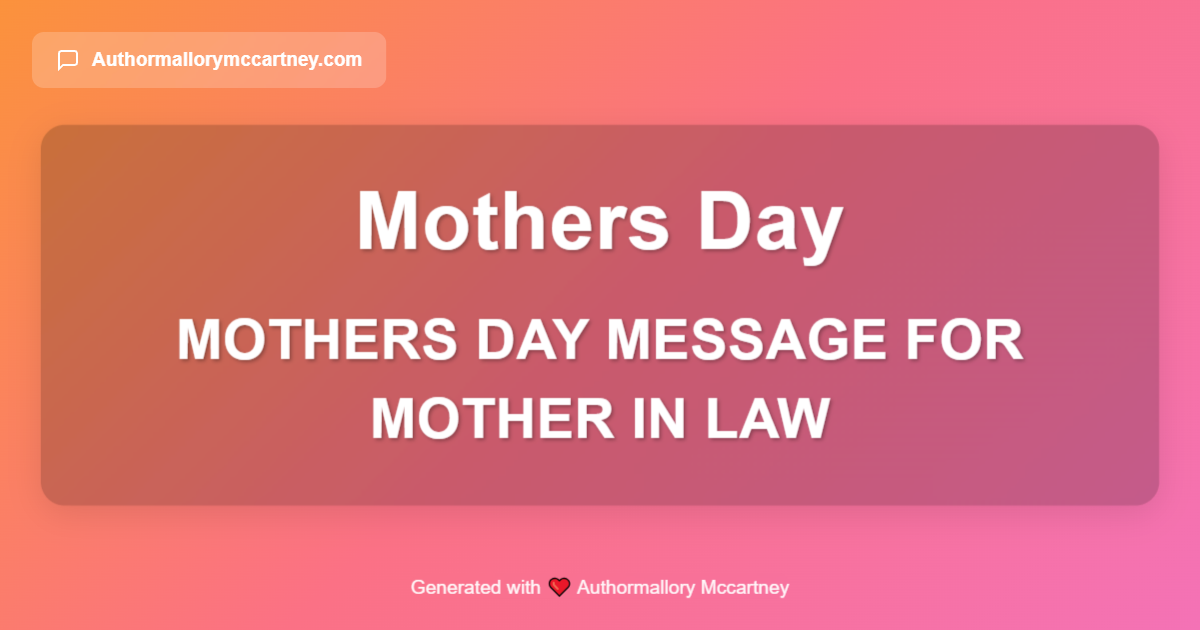 mothers day message for mother in law