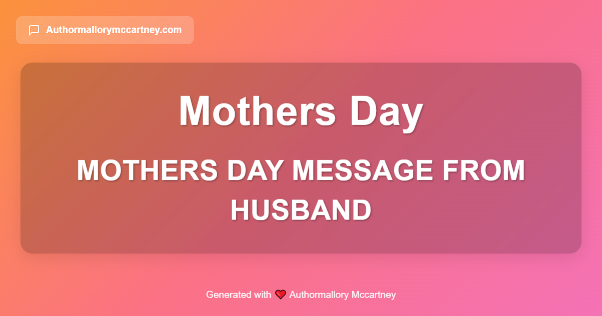 mothers day message from husband