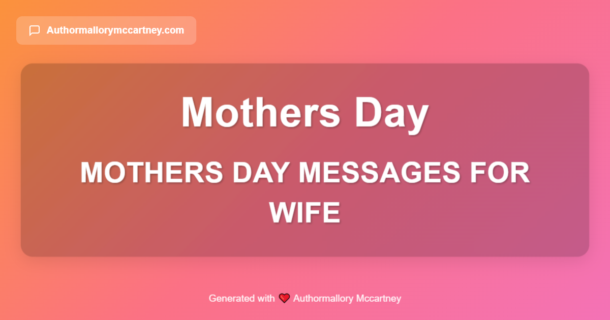 mothers day messages for wife