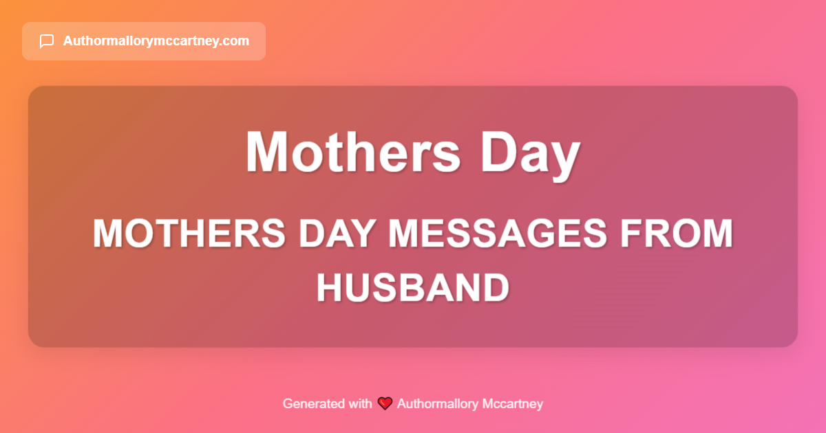 mothers day messages from husband