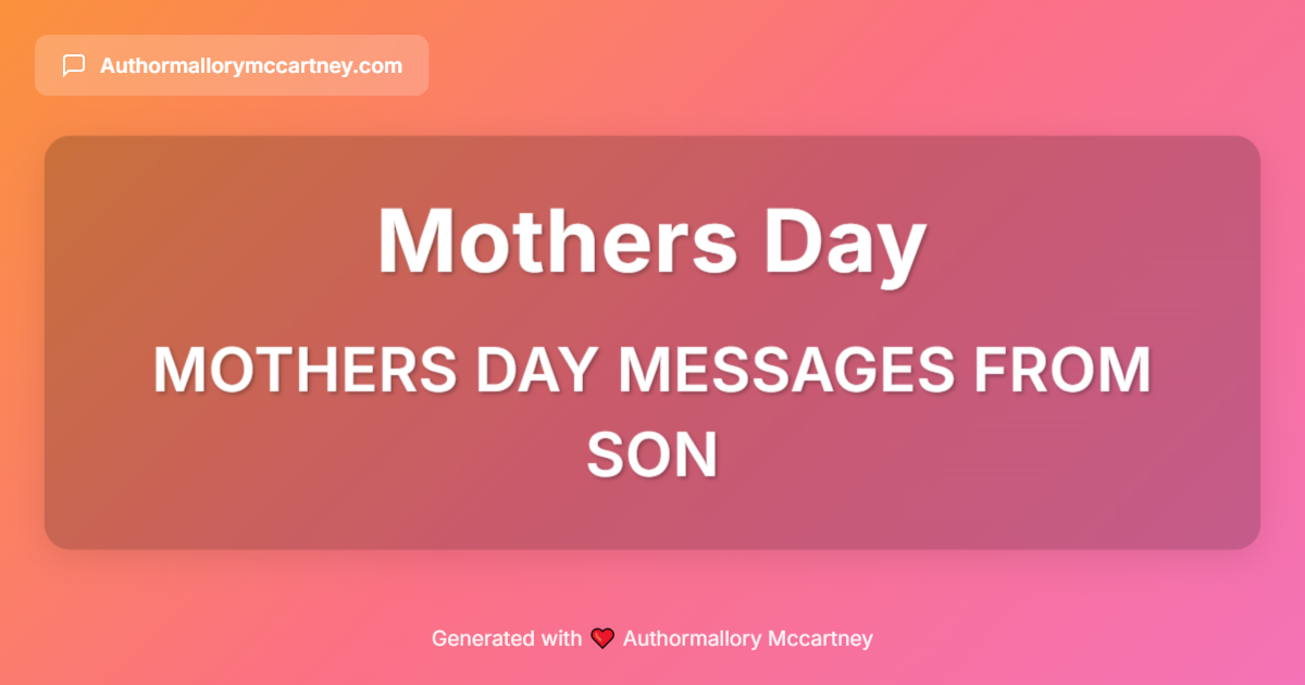 mothers day messages from son