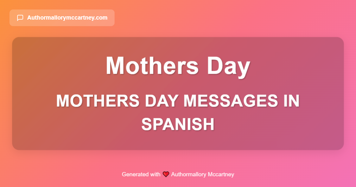 mothers day messages in spanish