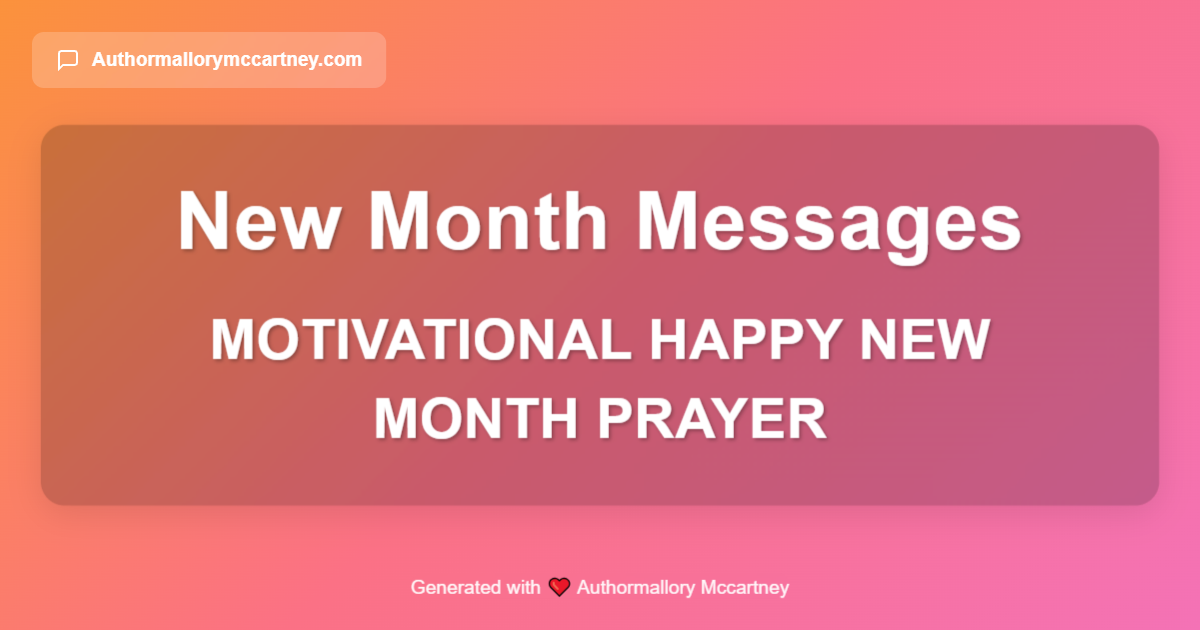 motivational happy new month prayer