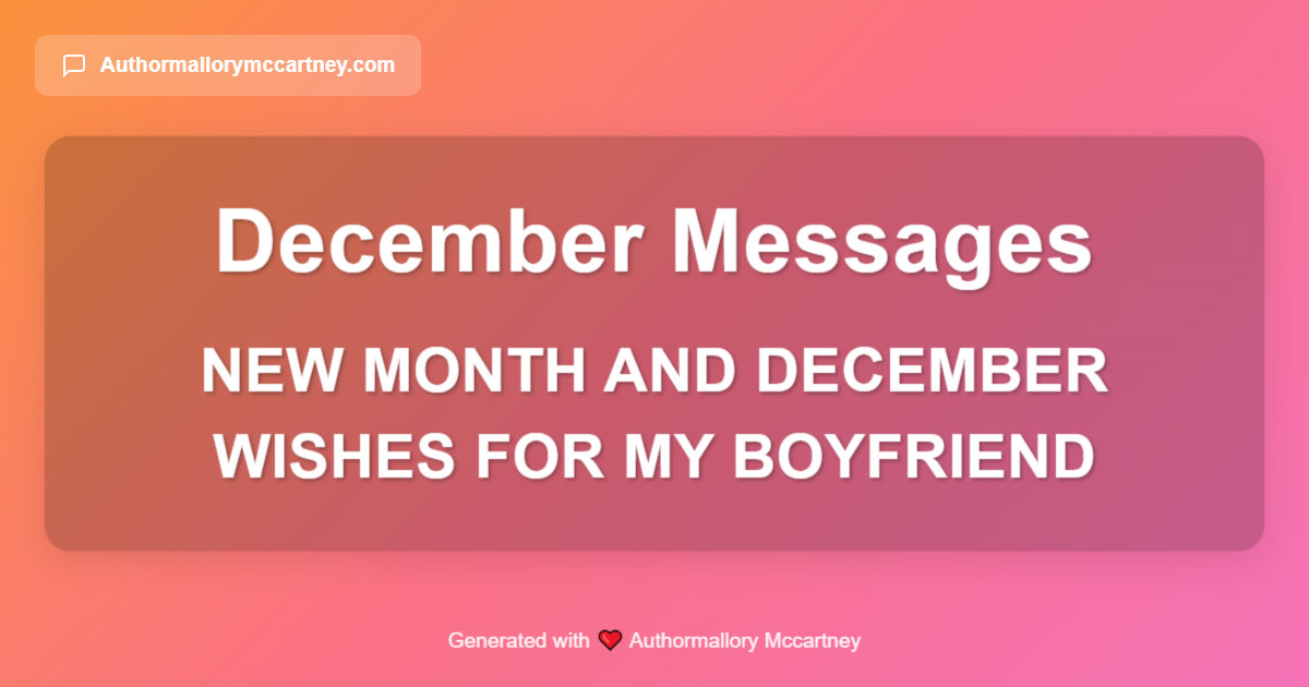 new month and december wishes for my boyfriend