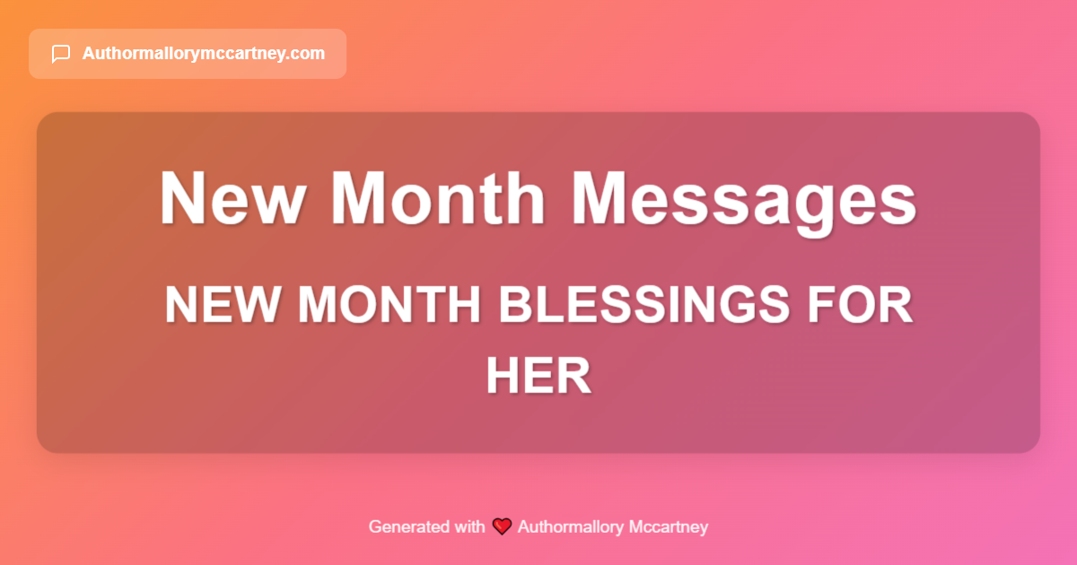 new month blessings for her