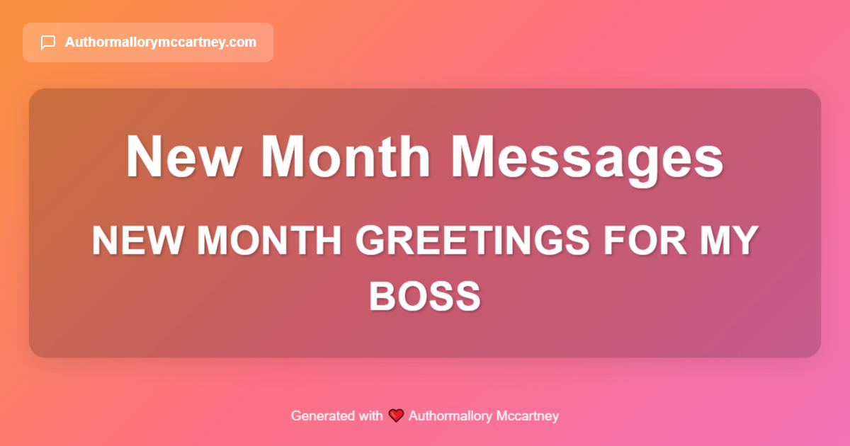 new month greetings for my boss