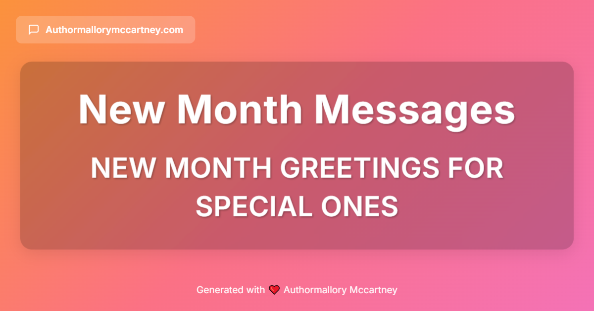 new month greetings for special ones