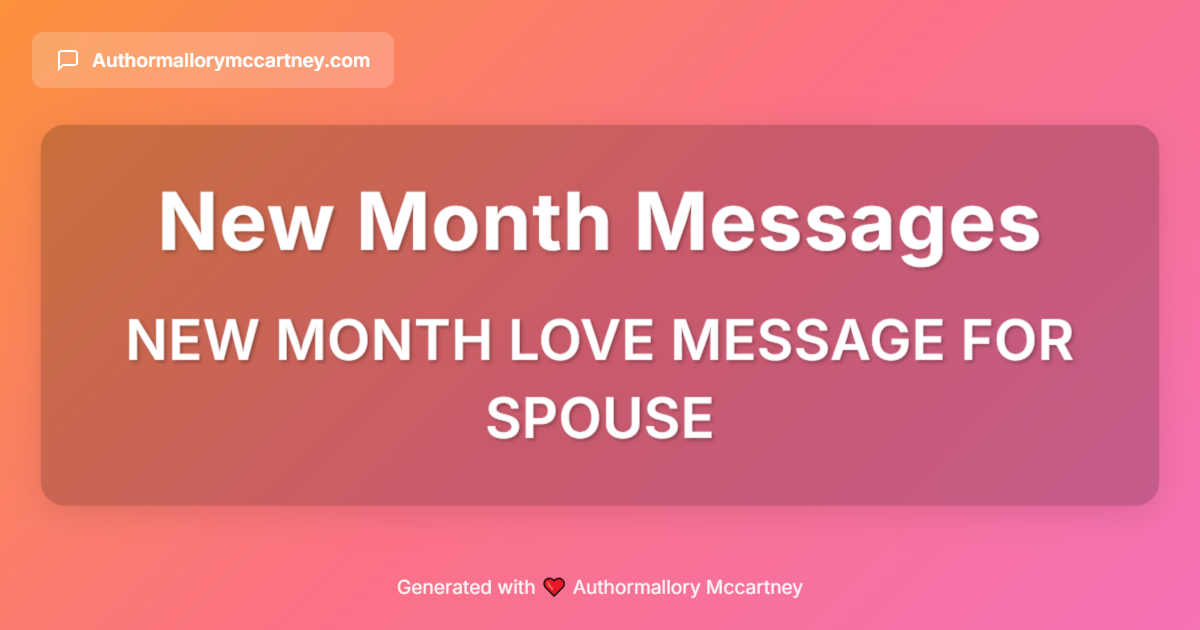 new month love message for spouse