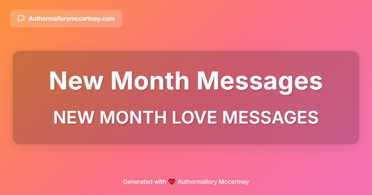 new month love messages