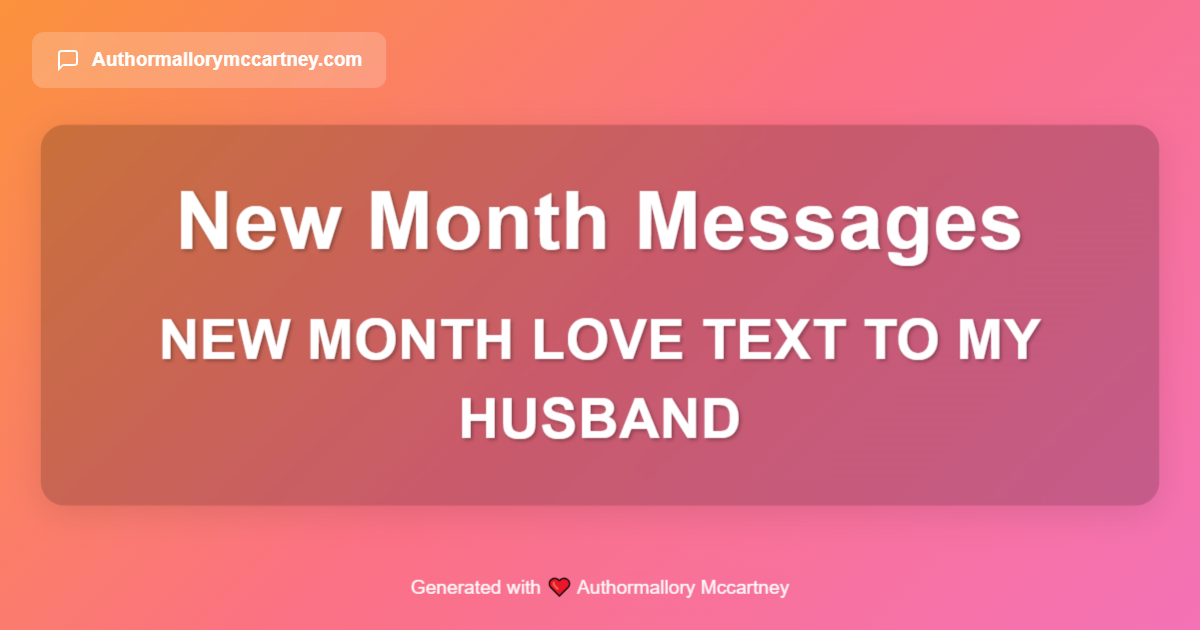 new month love text to my husband