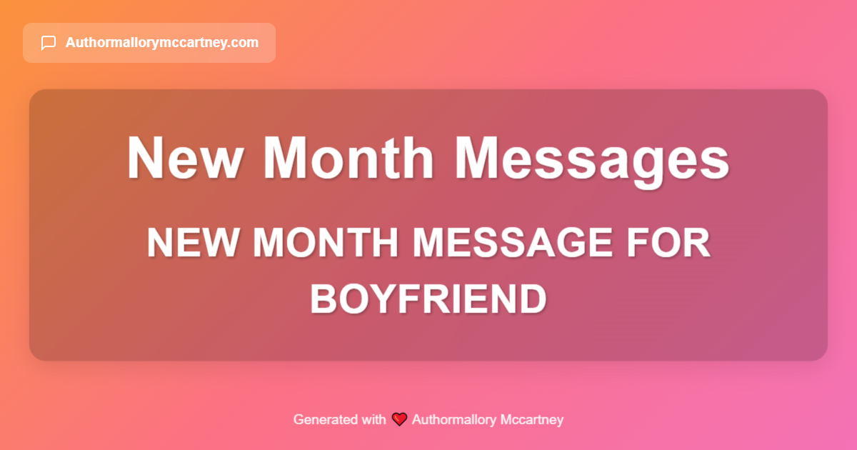 new month message for boyfriend