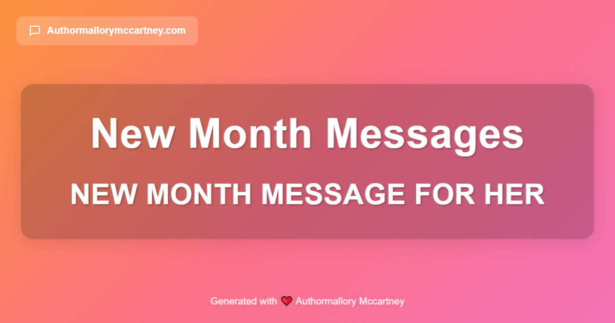 new month message for her