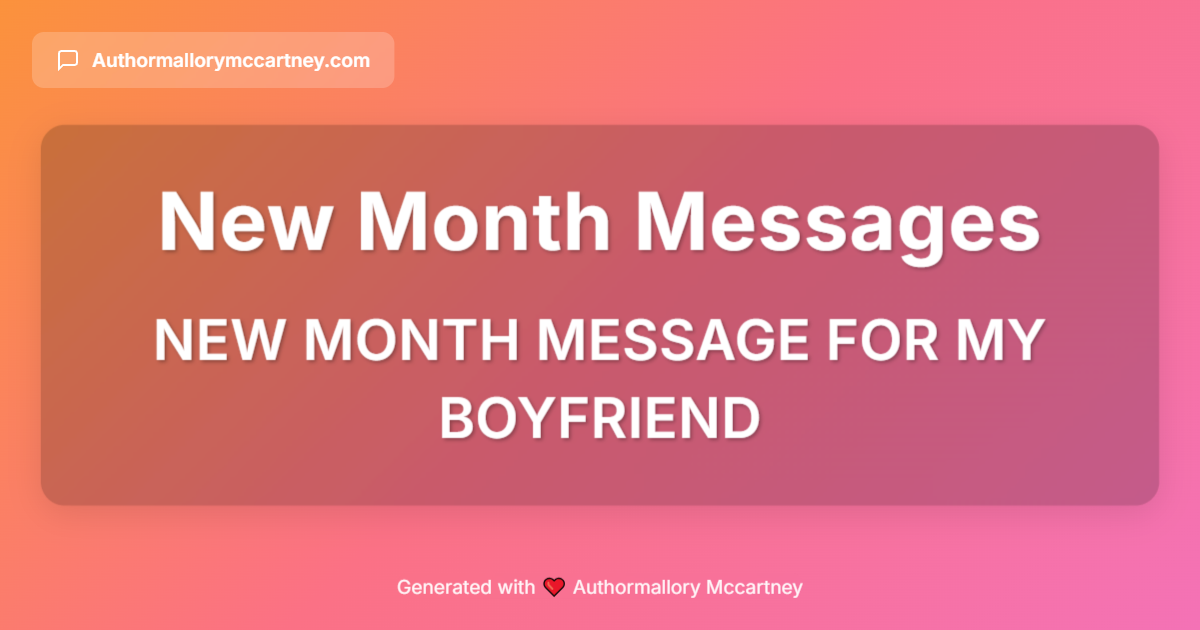 new month message for my boyfriend