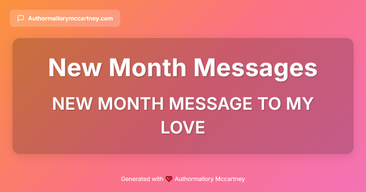 new month message to my love