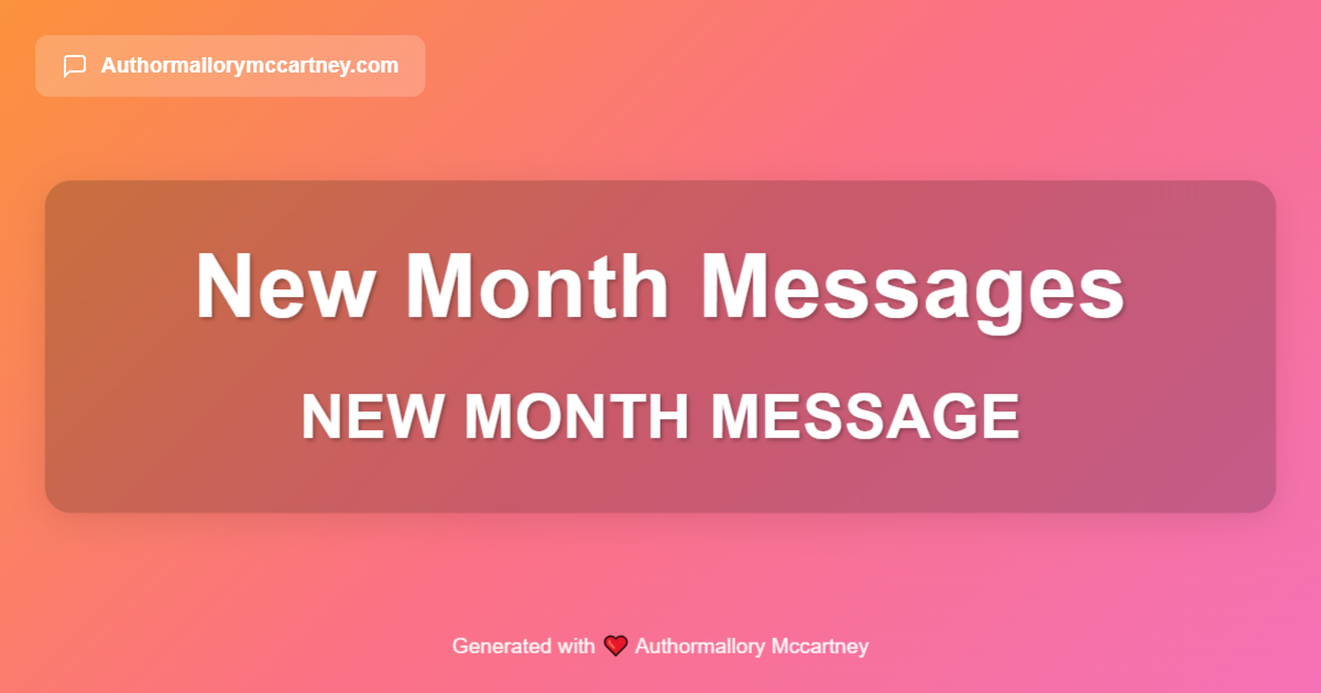 new month message