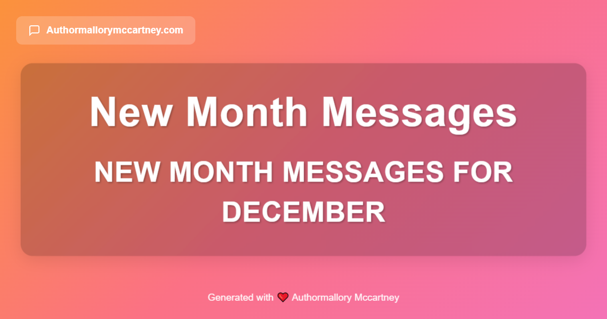 new month messages for december