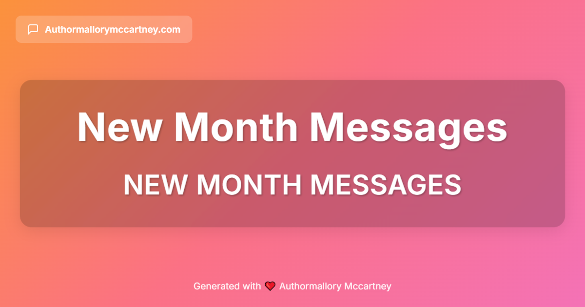 new month messages