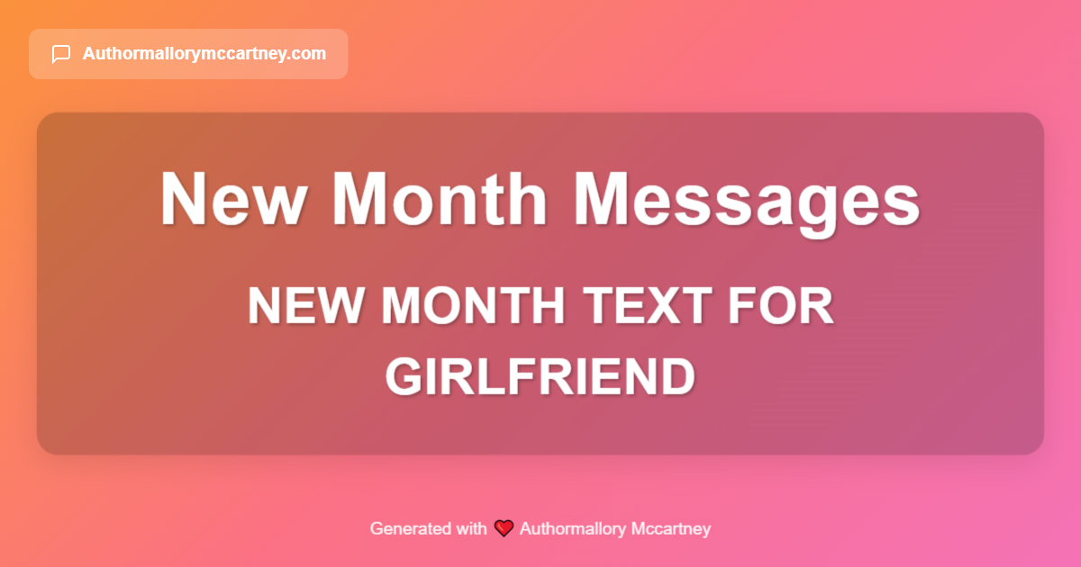 new month text for girlfriend