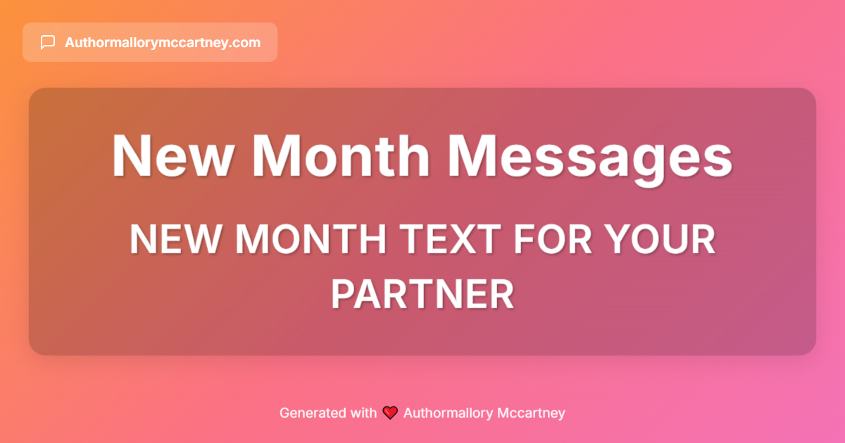 new month text for your partner