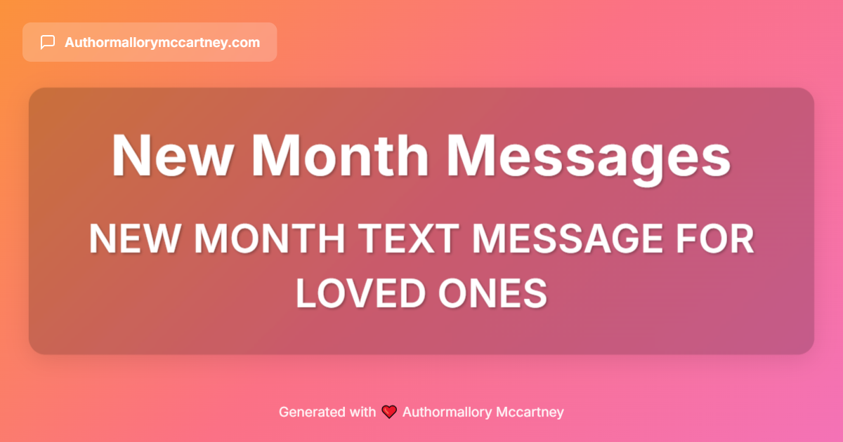 new month text message for loved ones