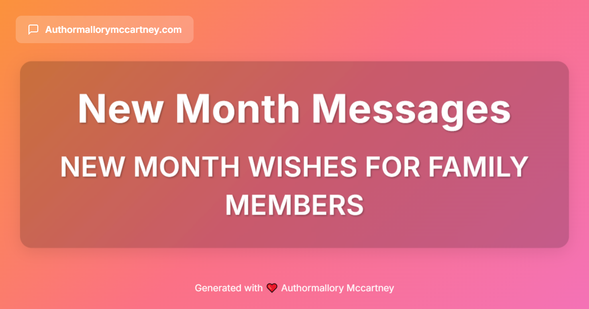 new month wishes for family members