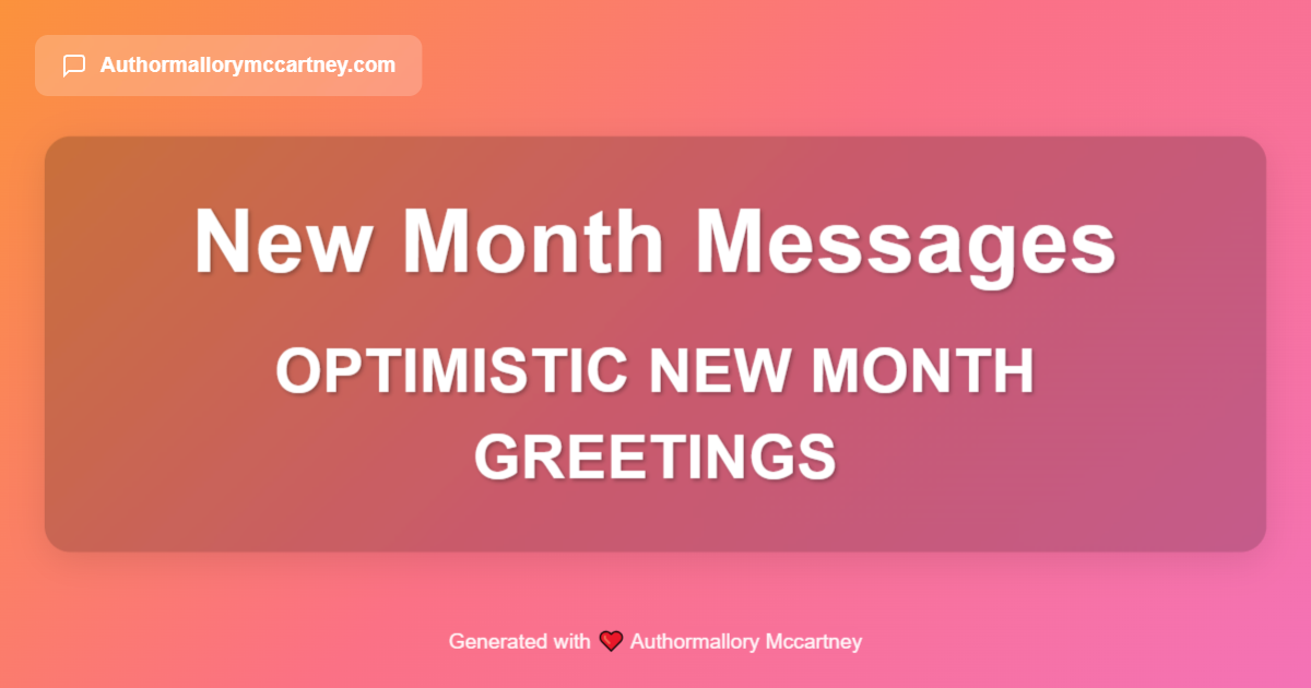 optimistic new month greetings