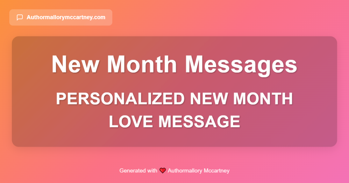 personalized new month love message