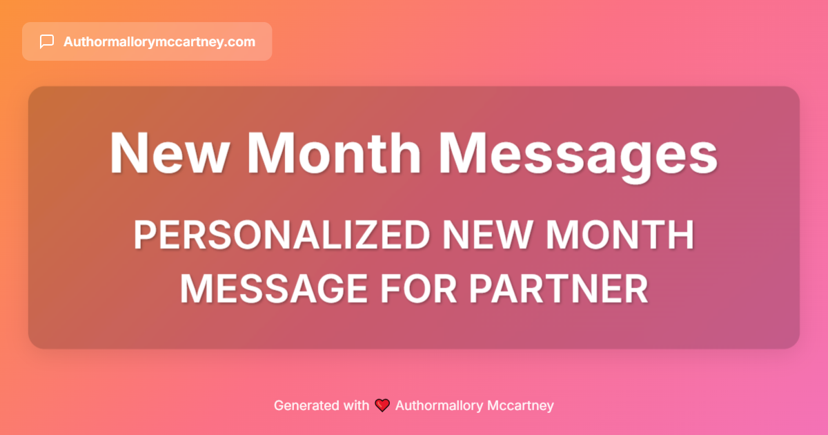 personalized new month message for partner