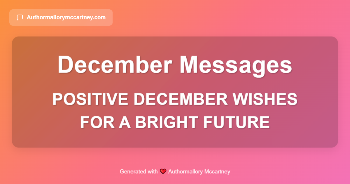 positive december wishes for a bright future