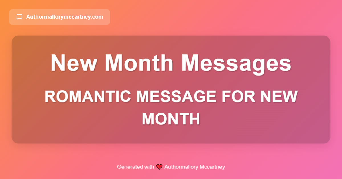 romantic message for new month