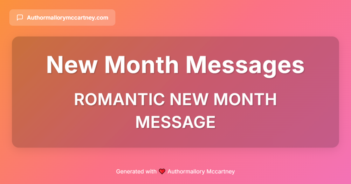 romantic new month message