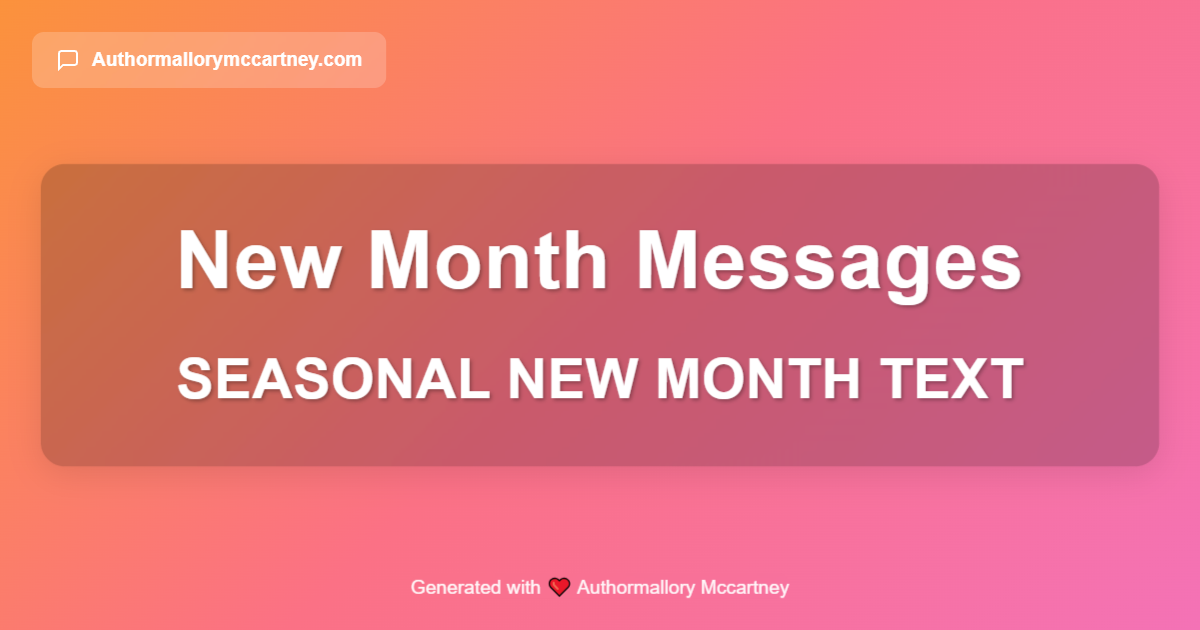 seasonal new month text