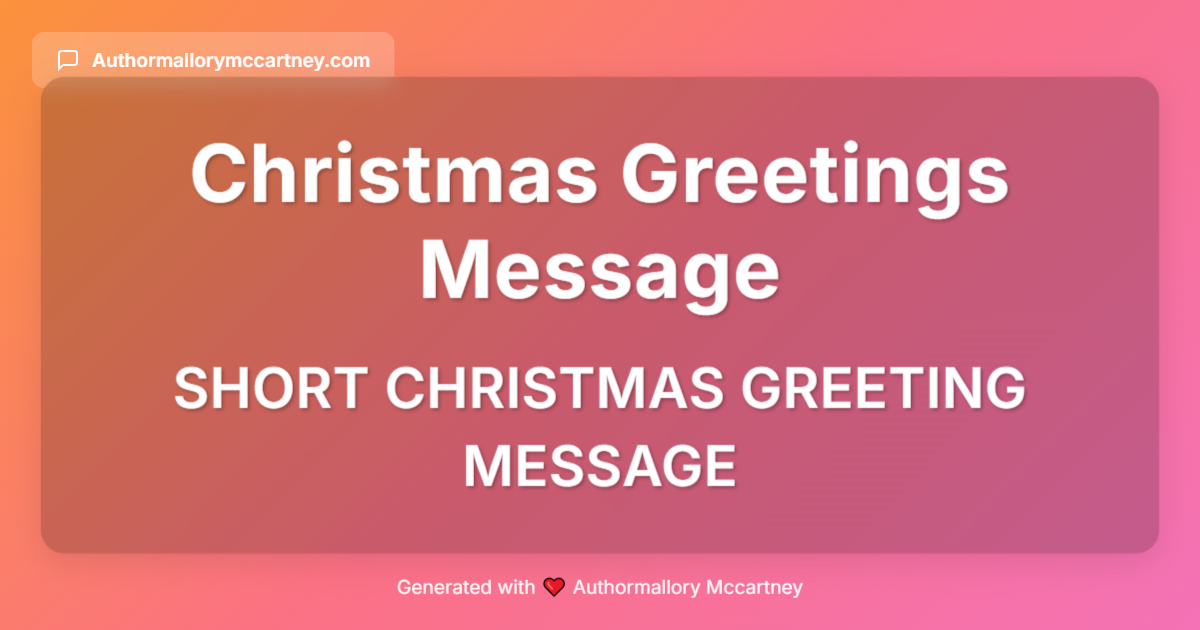 short christmas greeting message